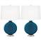 Color Plus Carrie 26 1/2" Modern Oceanside Blue Table Lamps Set of 2