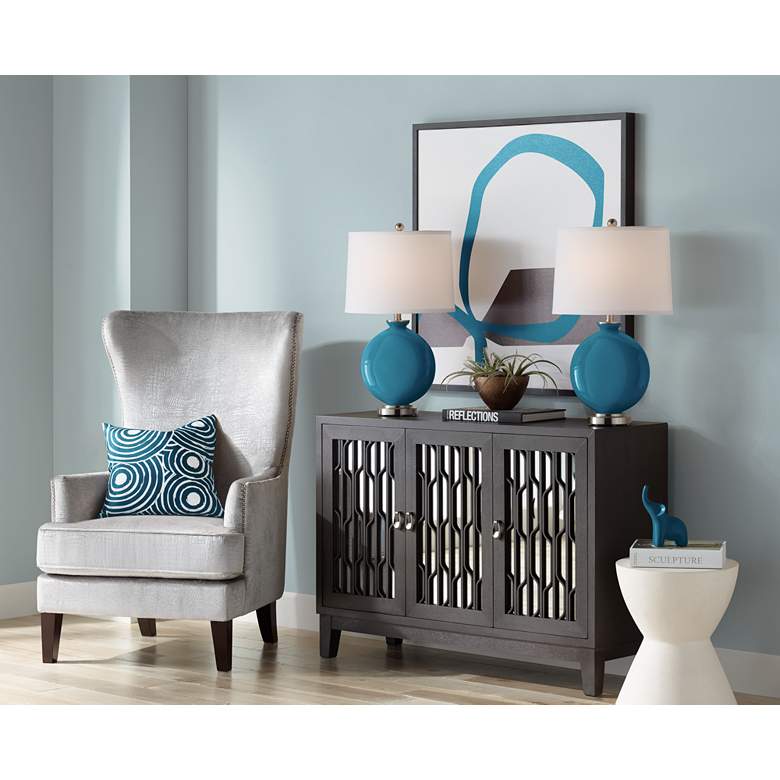 Image 5 Color Plus Carrie 26 1/2" Modern Oceanside Blue Table Lamps Set of 2 more views