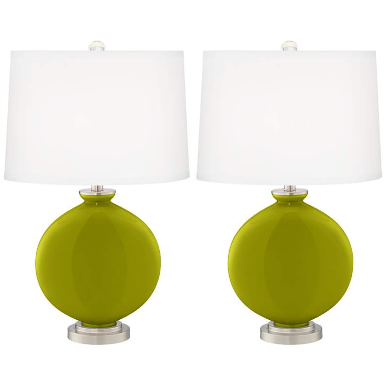 Image 2 Color Plus Carrie 26 1/2" Modern Olive Green Table Lamps Set of 2