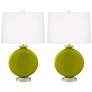 2_Color Plus Carrie 26 1/2" Modern Olive Green Table Lamps Set of 2