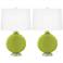 Color Plus Carrie 26 1/2" Modern Parakeet Green Table Lamps Set of 2