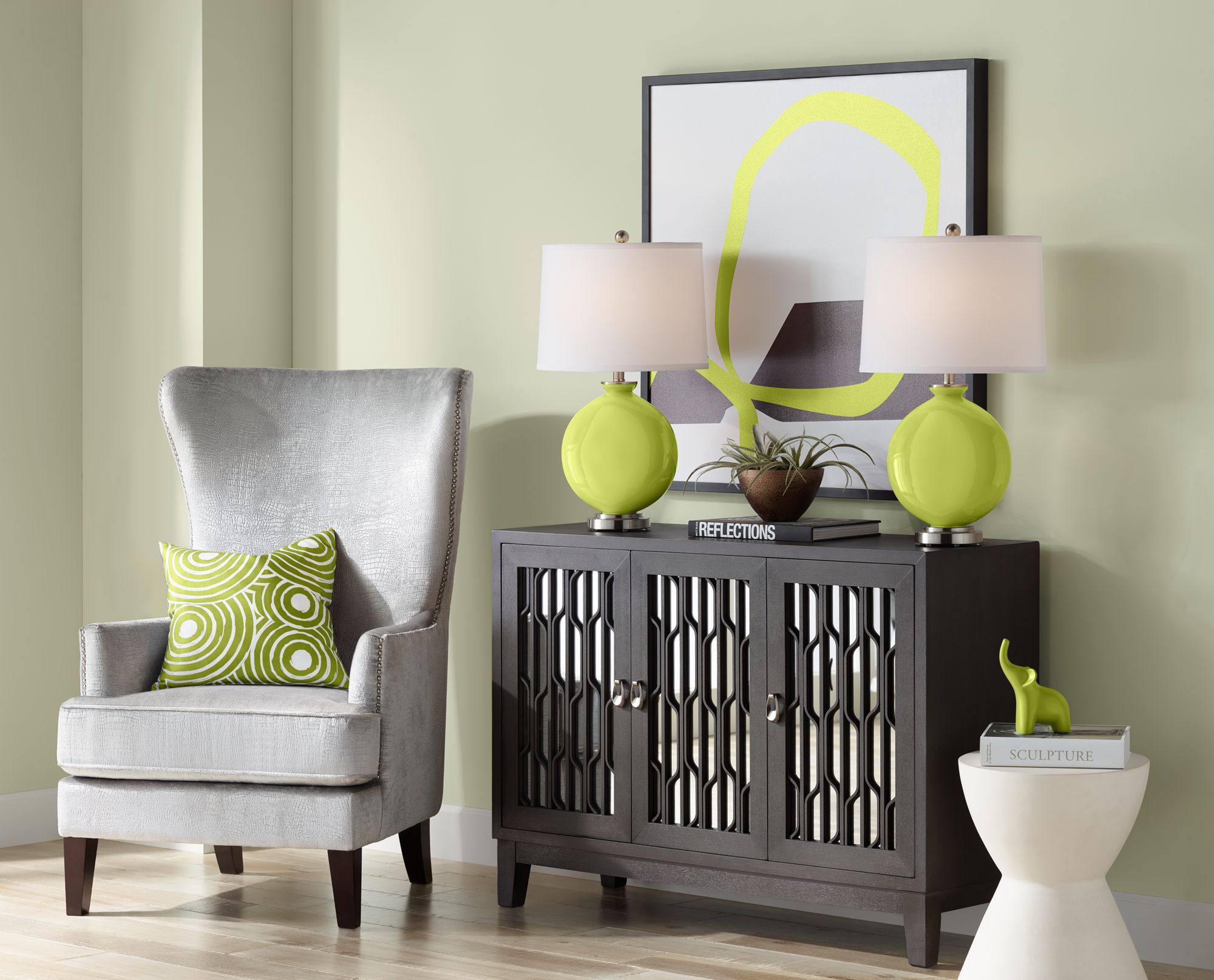 Image 5 Color Plus Carrie 26 1/2" Modern Parakeet Green Table Lamps Set of 2 more views