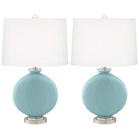 Image2 of Color Plus Carrie 26 1/2" Modern Raindrop Blue Table Lamps Set of 2