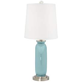 Image4 of Color Plus Carrie 26 1/2" Modern Raindrop Blue Table Lamps Set of 2 more views