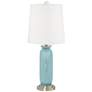 Color Plus Carrie 26 1/2" Modern Raindrop Blue Table Lamps Set of 2