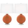 Color Plus Carrie 26 1/2" Modern Robust Orange Table Lamps Set of 2