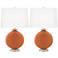 Color Plus Carrie 26 1/2" Modern Robust Orange Table Lamps Set of 2