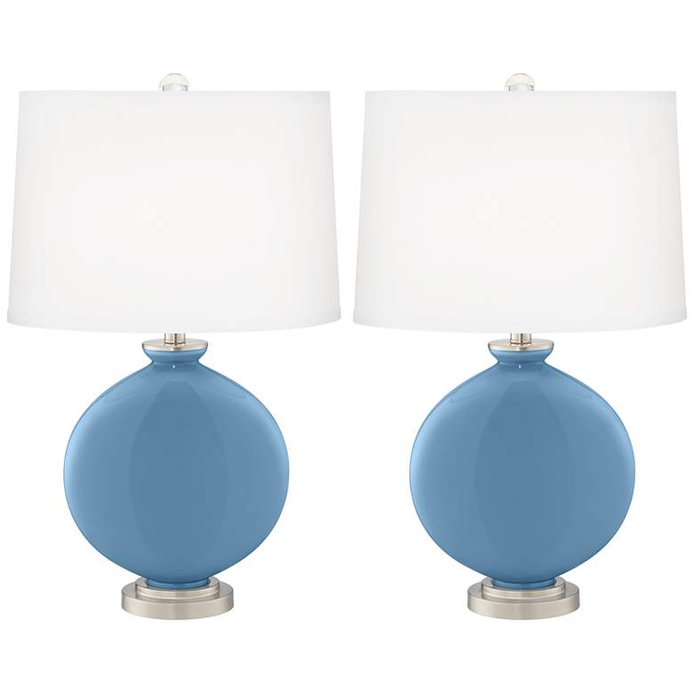 Image 2 Color Plus Carrie 26 1/2" Modern Secure Blue Table Lamps Set of 2