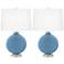 Color Plus Carrie 26 1/2" Modern Secure Blue Table Lamps Set of 2