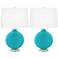 Color Plus Carrie 26 1/2" Modern Surfer Blue Table Lamps Set of 2