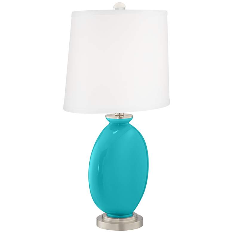 Image 3 Color Plus Carrie 26 1/2" Modern Surfer Blue Table Lamps Set of 2 more views