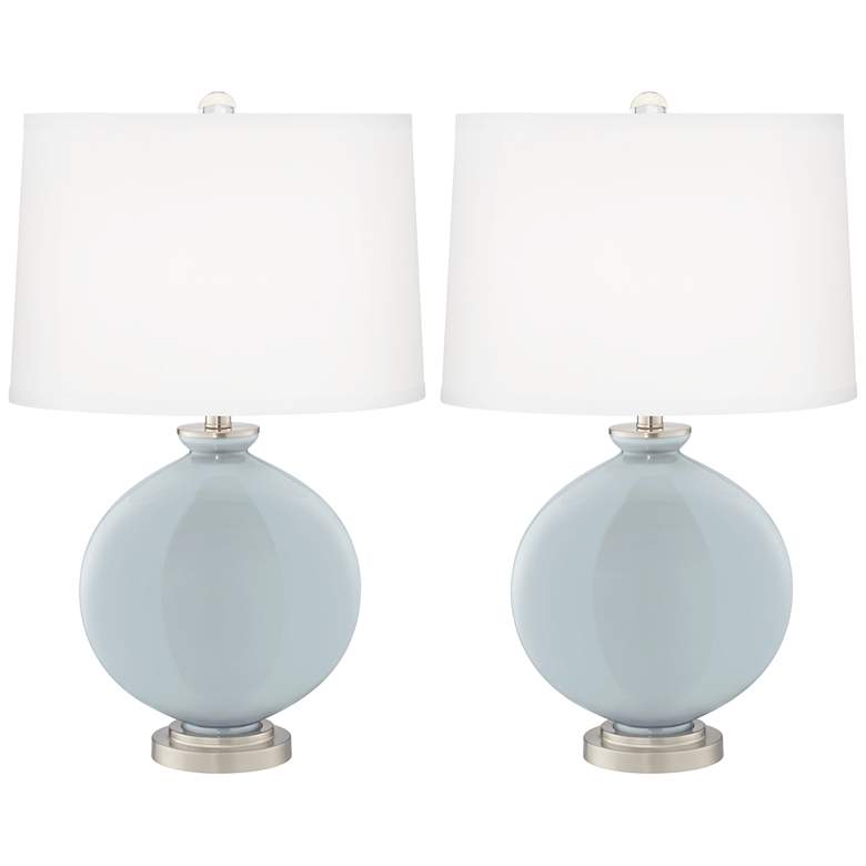 Image 2 Color Plus Carrie 26 1/2" Modern Take Five Blue Table Lamps Set of 2