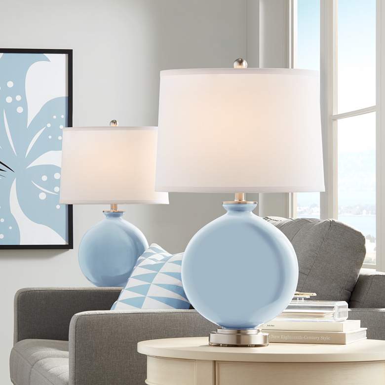 Image 1 Color Plus Carrie 26 1/2" Modern Take Five Blue Table Lamps Set of 2