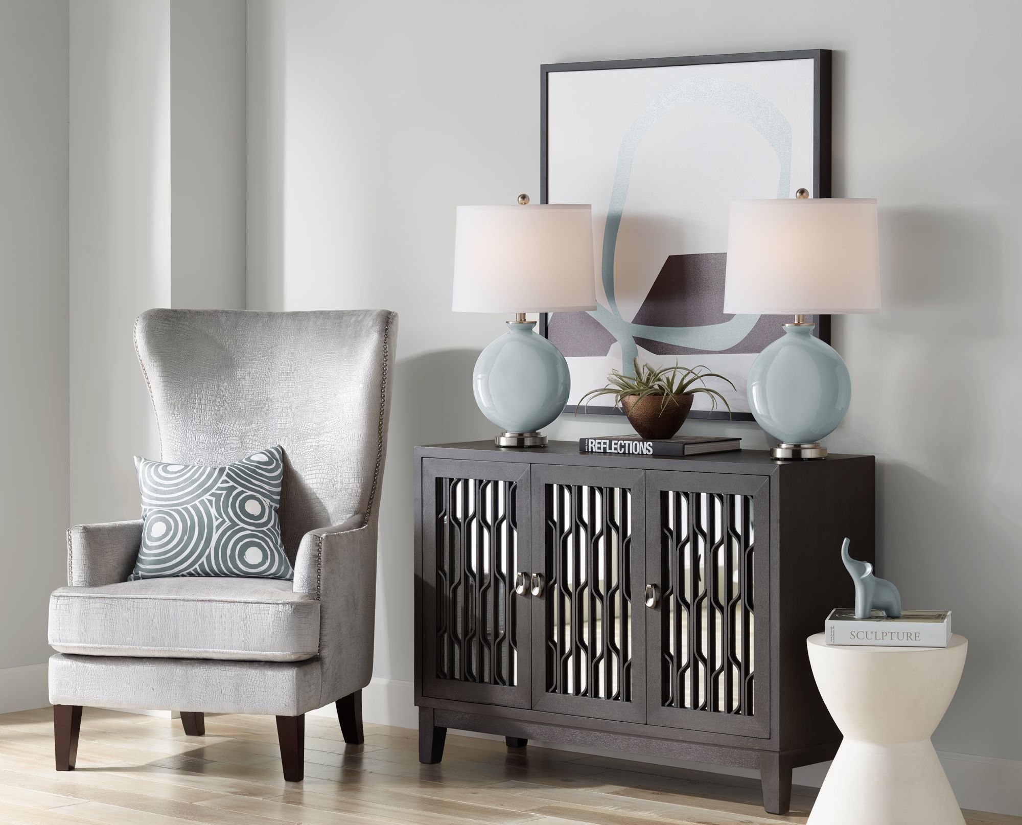 Image 5 Color Plus Carrie 26 1/2" Modern Uncertain Gray Table Lamps Set of 2 more views