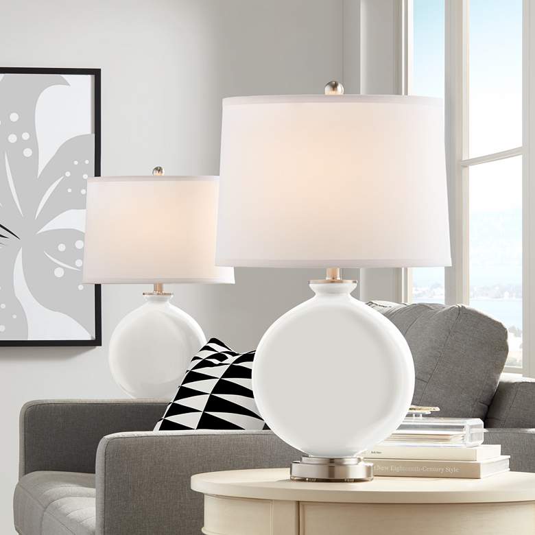 Image 1 Color Plus Carrie 26 1/2" Modern Winter White Table Lamps Set of 2
