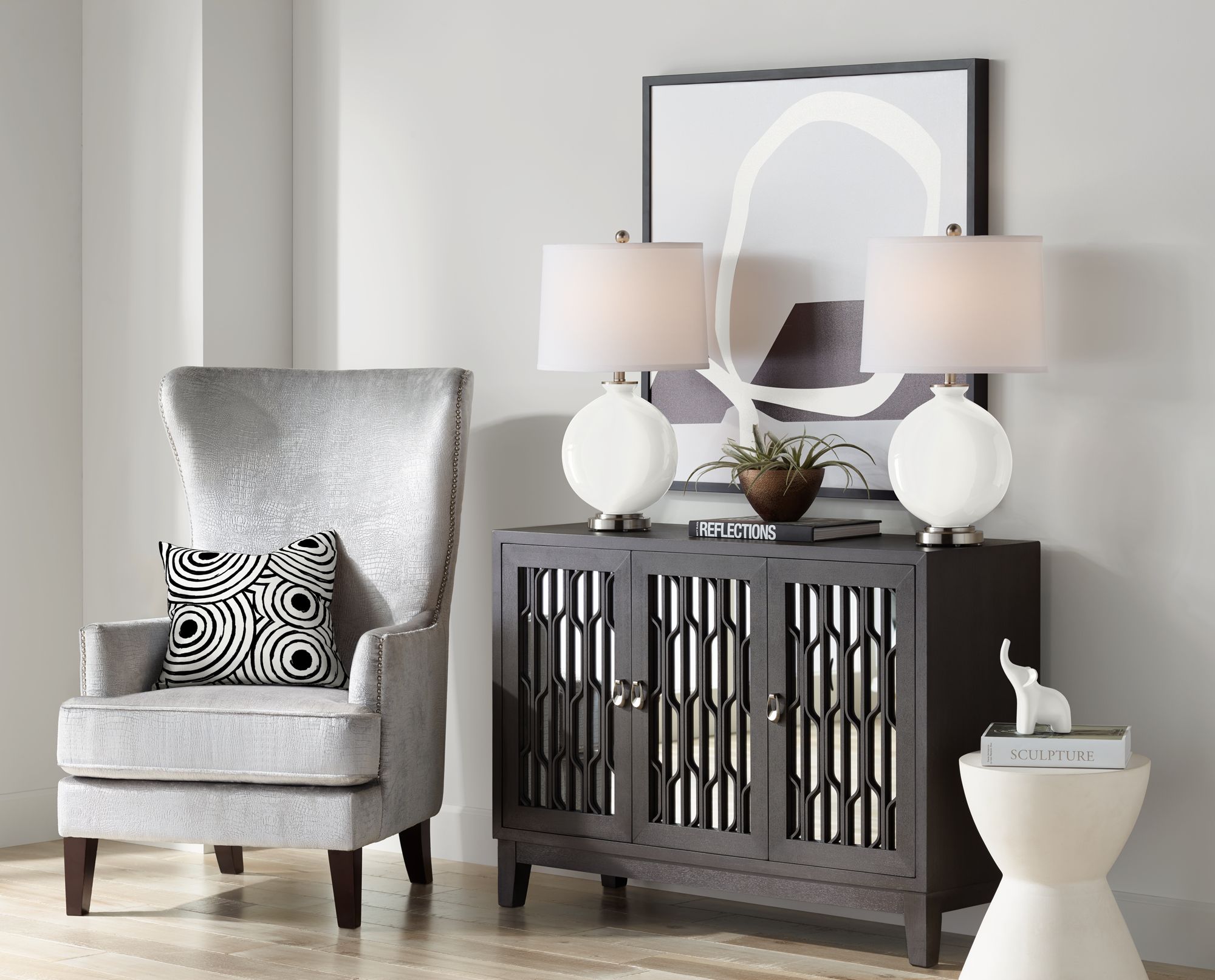 Image 5 Color Plus Carrie 26 1/2" Modern Winter White Table Lamps Set of 2 more views