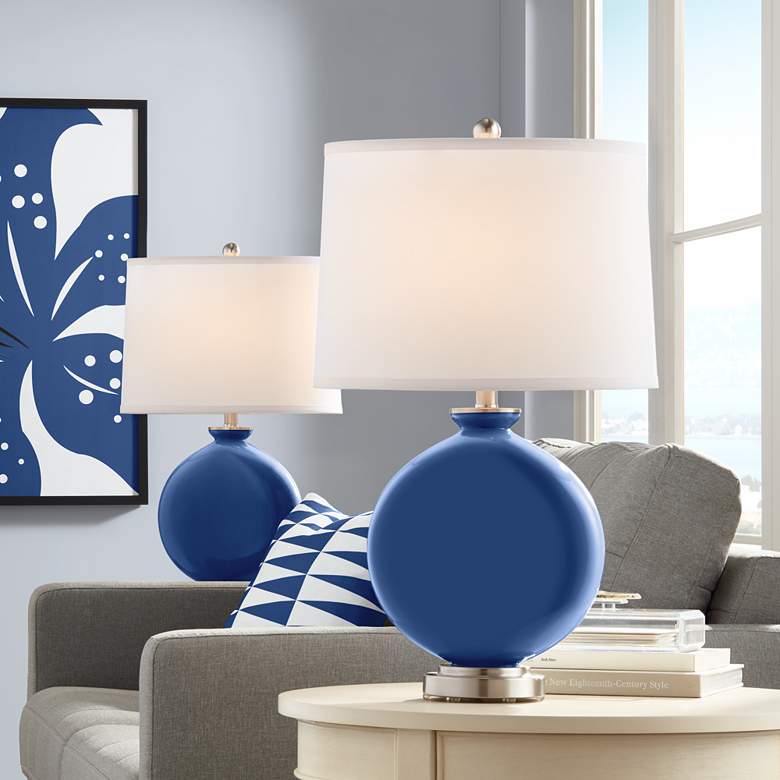 Image 1 Color Plus Carrie 26 1/2" Monaco Blue Table Lamps Set of 2