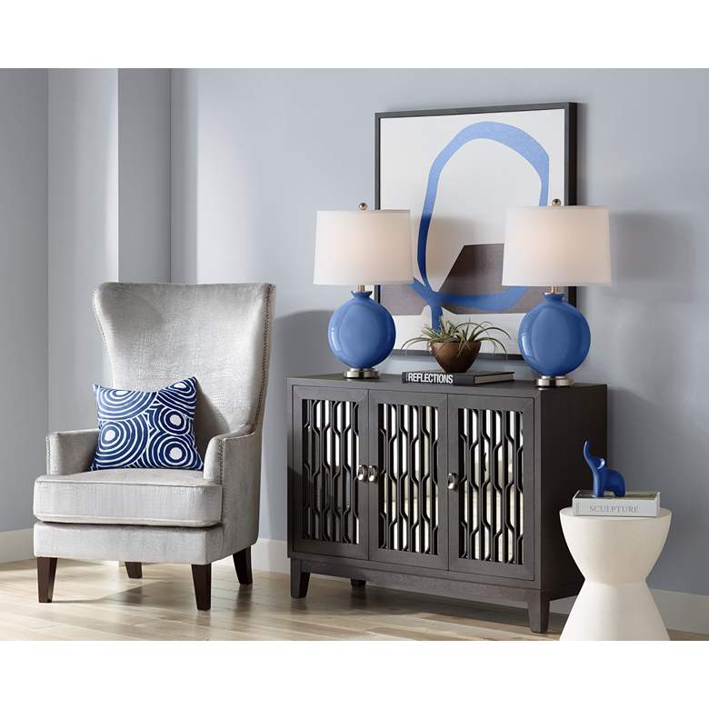 Image 5 Color Plus Carrie 26 1/2" Monaco Blue Table Lamps Set of 2 more views