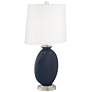 Color Plus Carrie 26 1/2" Naval Blue Lamps Set of 2 with USB Dimmers