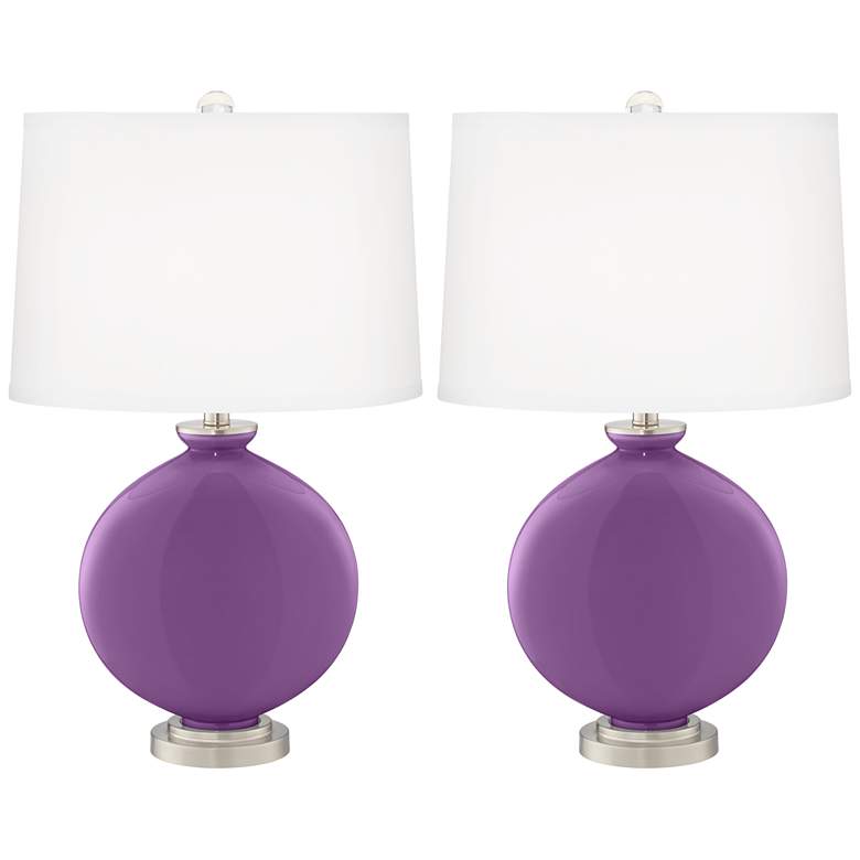 Image 2 Color Plus Carrie 26 1/2" Passionate Purple Table Lamps Set of 2