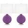 Color Plus Carrie 26 1/2" Passionate Purple Table Lamps Set of 2