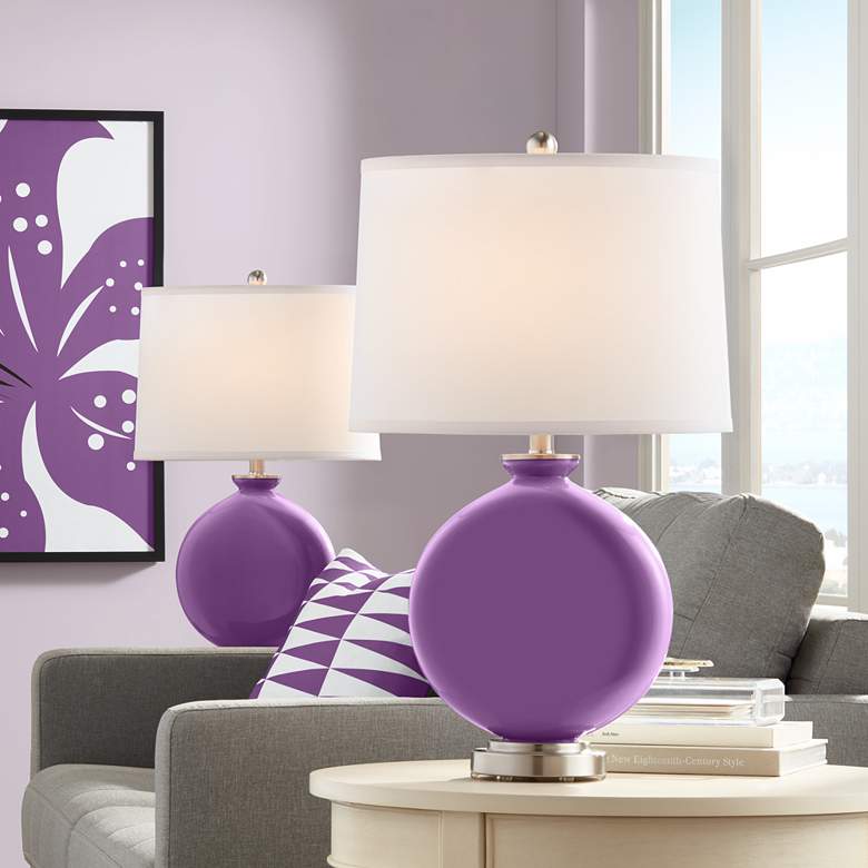 Image 1 Color Plus Carrie 26 1/2" Passionate Purple Table Lamps Set of 2