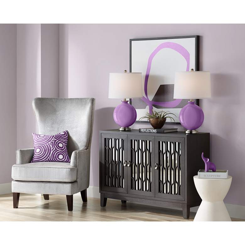 Image 5 Color Plus Carrie 26 1/2" Passionate Purple Table Lamps Set of 2 more views