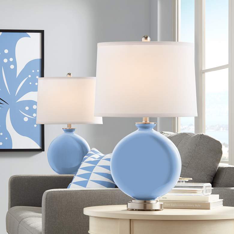Image 1 Color Plus Carrie 26 1/2" Placid Blue Table Lamps Set of 2