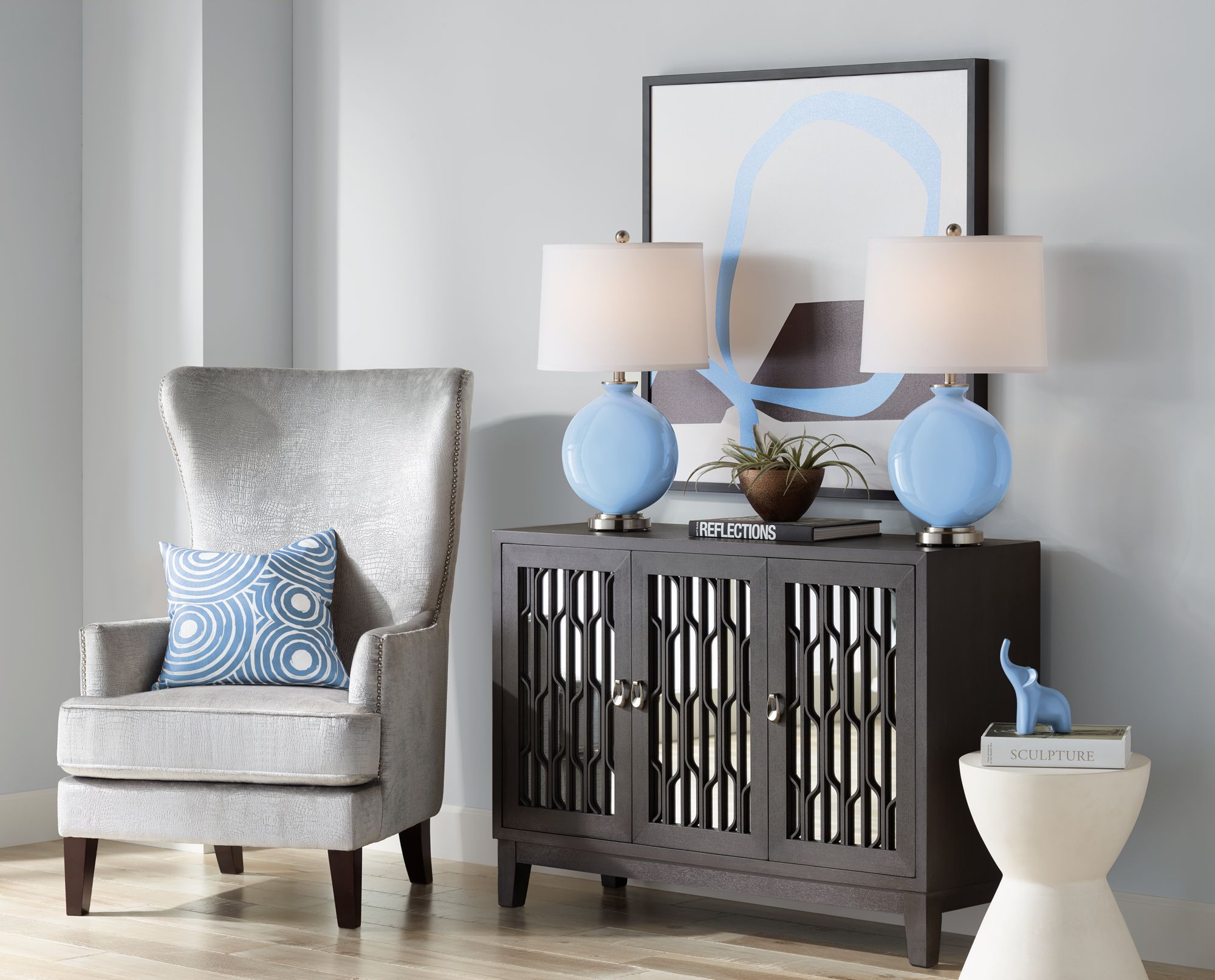 Image 5 Color Plus Carrie 26 1/2" Placid Blue Table Lamps Set of 2 more views