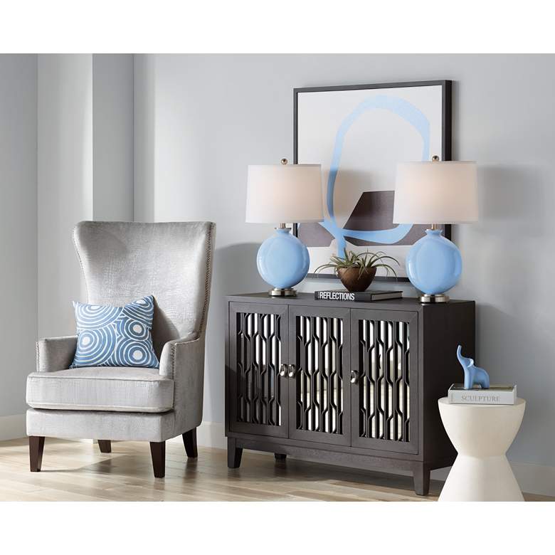 Image 5 Color Plus Carrie 26 1/2" Placid Blue Table Lamps Set of 2 more views