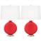 Color Plus Carrie 26 1/2" Poppy Red Table Lamps Set of 2