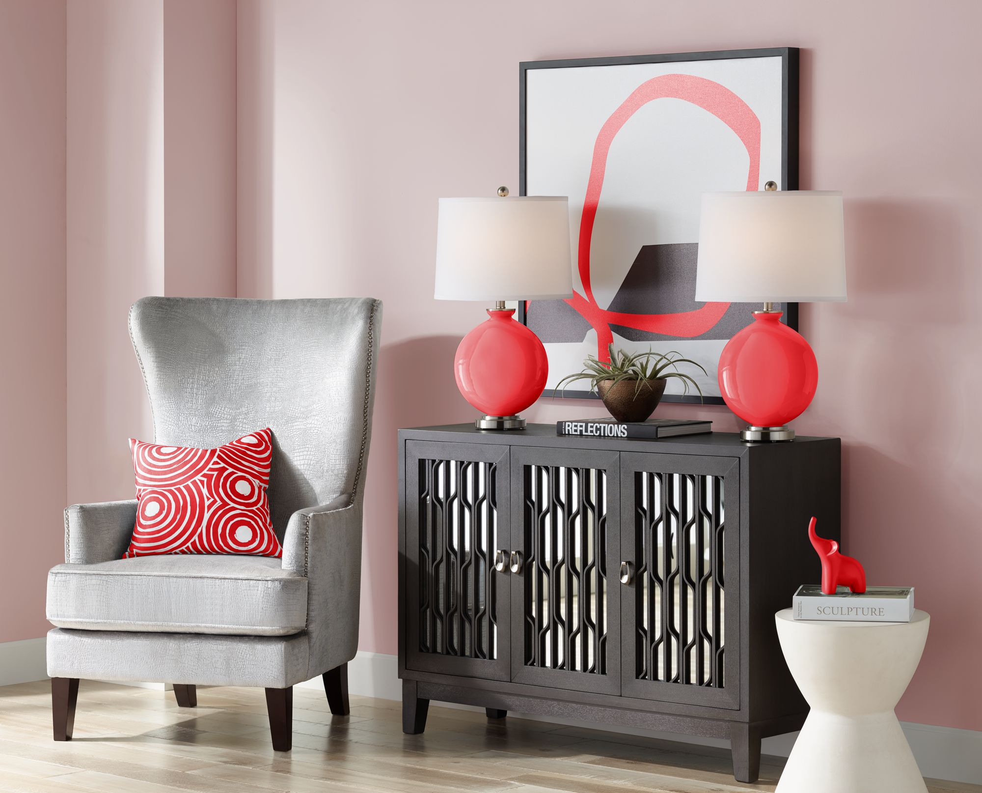 Image 5 Color Plus Carrie 26 1/2" Poppy Red Table Lamps Set of 2 more views