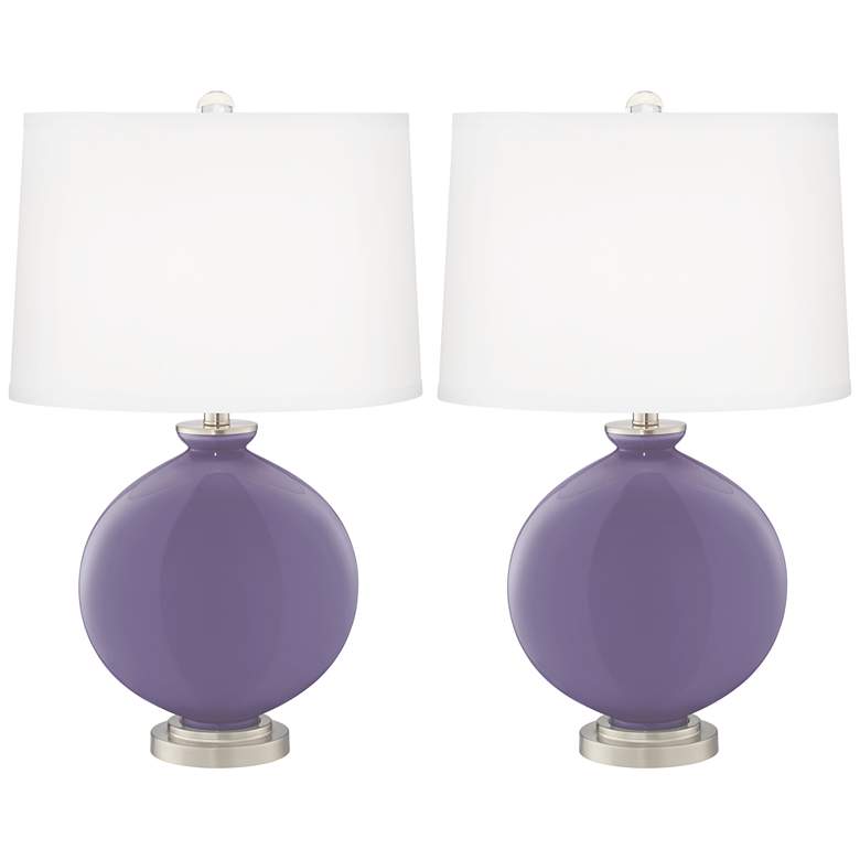 Image 2 Color Plus Carrie 26 1/2" Purple Haze Table Lamps Set of 2