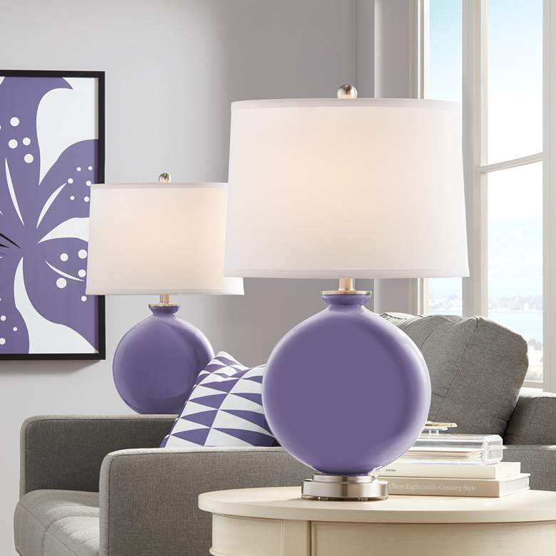 Image 1 Color Plus Carrie 26 1/2" Purple Haze Table Lamps Set of 2