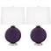 Color Plus Carrie 26 1/2" Quixotic Plum Purple Table Lamp Set of 2