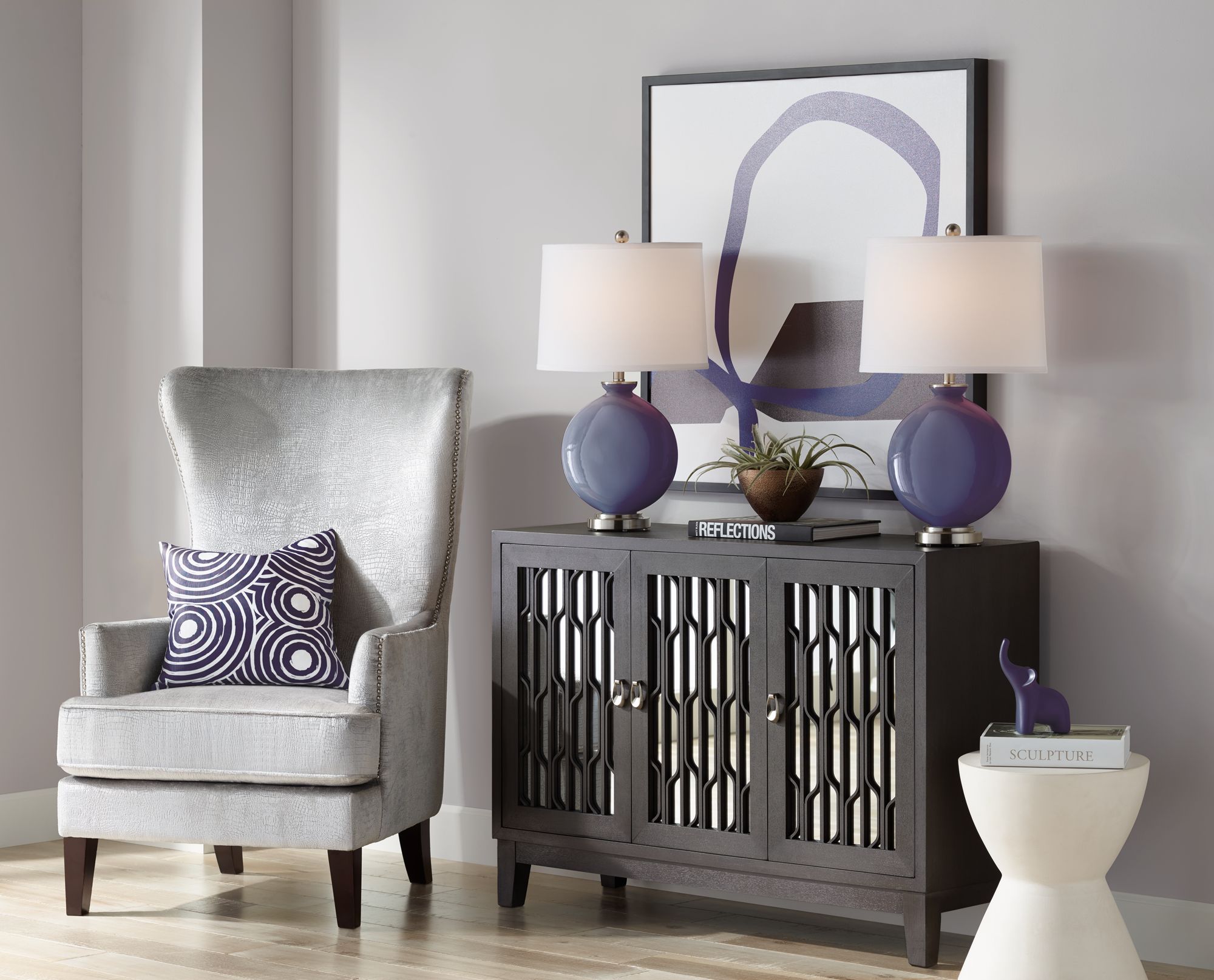 Image 5 Color Plus Carrie 26 1/2" Quixotic Plum Purple Table Lamp Set of 2 more views