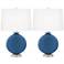 Color Plus Carrie 26 1/2" Regatta Blue Table Lamps Set of 2