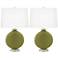 Color Plus Carrie 26 1/2" Rural Green Table Lamps Set of 2