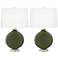 Color Plus Carrie 26 1/2" Secret Garden Green Table Lamps Set of 2