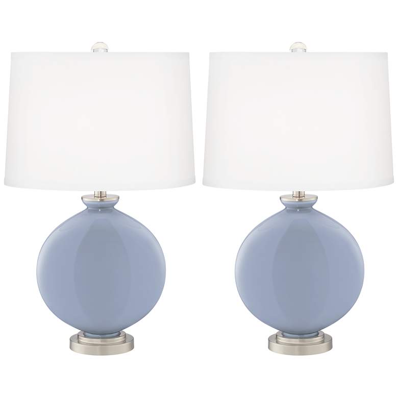 Image 2 Color Plus Carrie 26 1/2" Sky Blue Table Lamp Set of 2