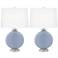 Color Plus Carrie 26 1/2" Sky Blue Table Lamp Set of 2