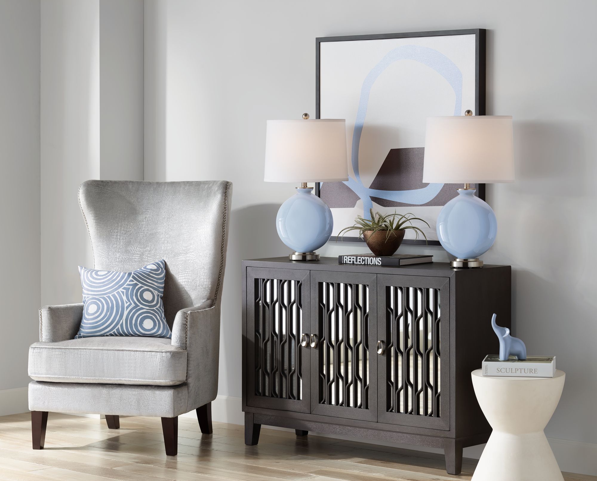 Image 5 Color Plus Carrie 26 1/2" Sky Blue Table Lamp Set of 2 more views