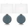 Color Plus Carrie 26 1/2" Smoky Blue Table Lamps Set of 2