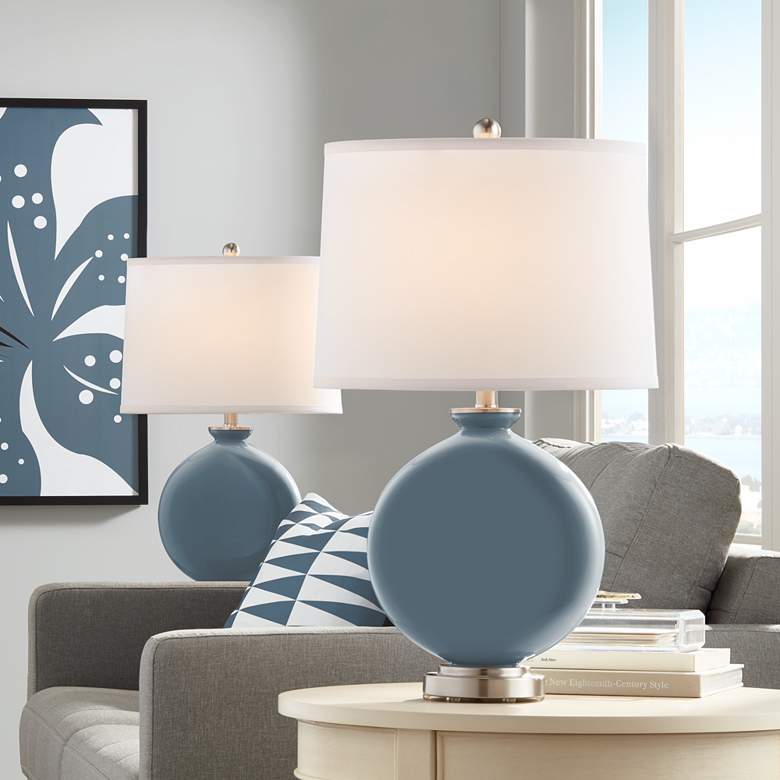 Image 1 Color Plus Carrie 26 1/2" Smoky Blue Table Lamps Set of 2