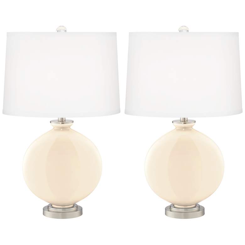 Image 2 Color Plus Carrie 26 1/2 inch Steamed Milk White Table Lamps Set of 2