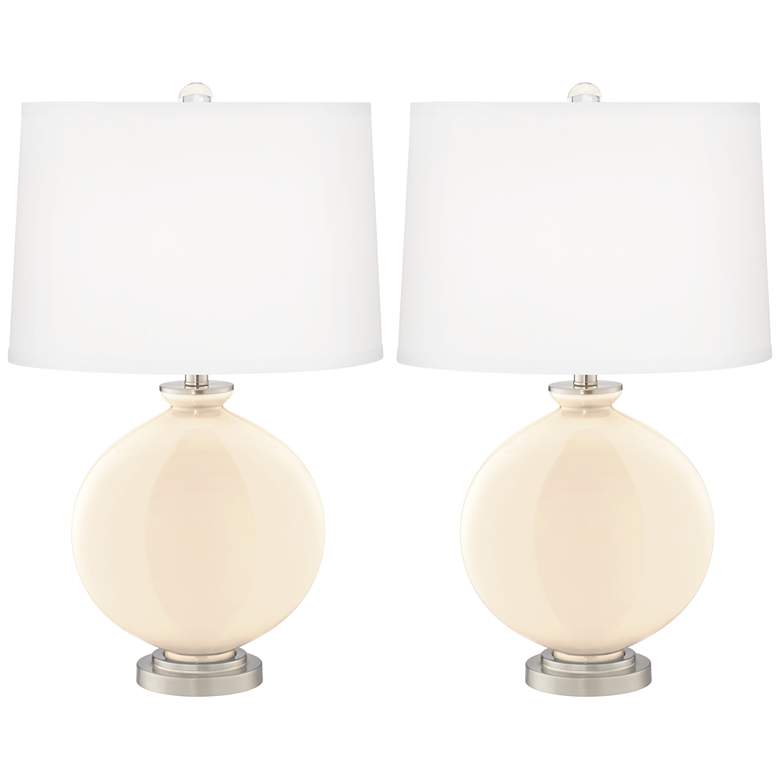 Image 2 Color Plus Carrie 26 1/2" Steamed Milk White Table Lamps Set of 2