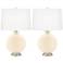 Color Plus Carrie 26 1/2" Steamed Milk White Table Lamps Set of 2
