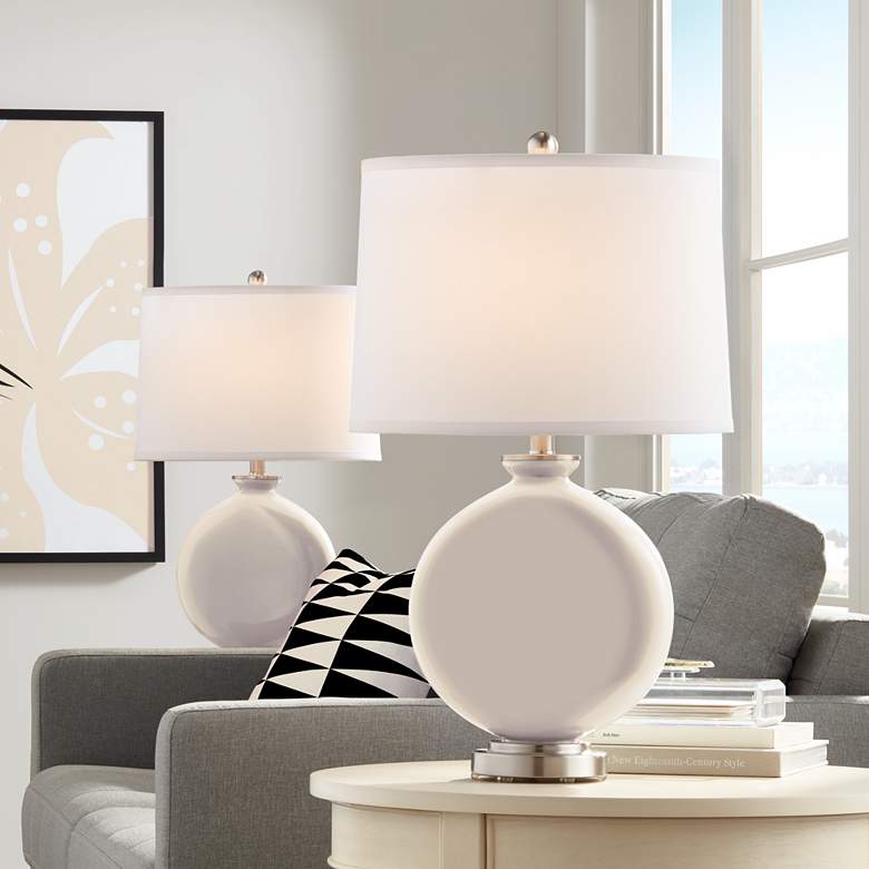 Image 1 Color Plus Carrie 26 1/2 inch Steamed Milk White Table Lamps Set of 2