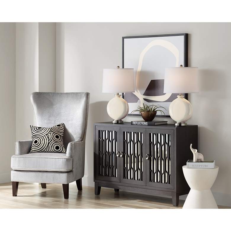 Image 5 Color Plus Carrie 26 1/2" Steamed Milk White Table Lamps Set of 2 more views