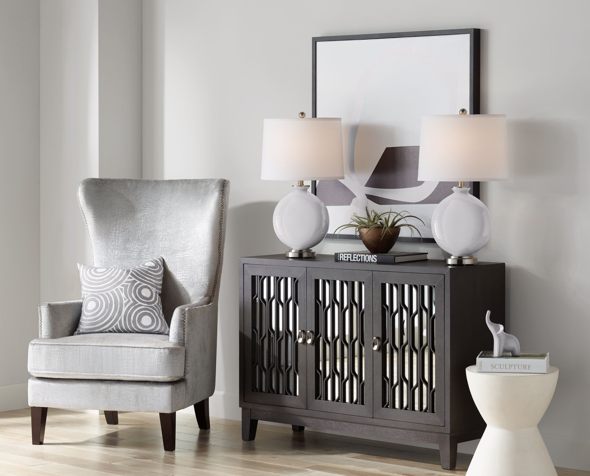 Image 5 Color Plus Carrie 26 1/2" Swanky Gray Table Lamps Set of 2 more views